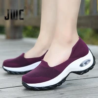 jwc women sneakers slip on spring summer cushioning sports shoes for female wine red comfortable womens loafers flats