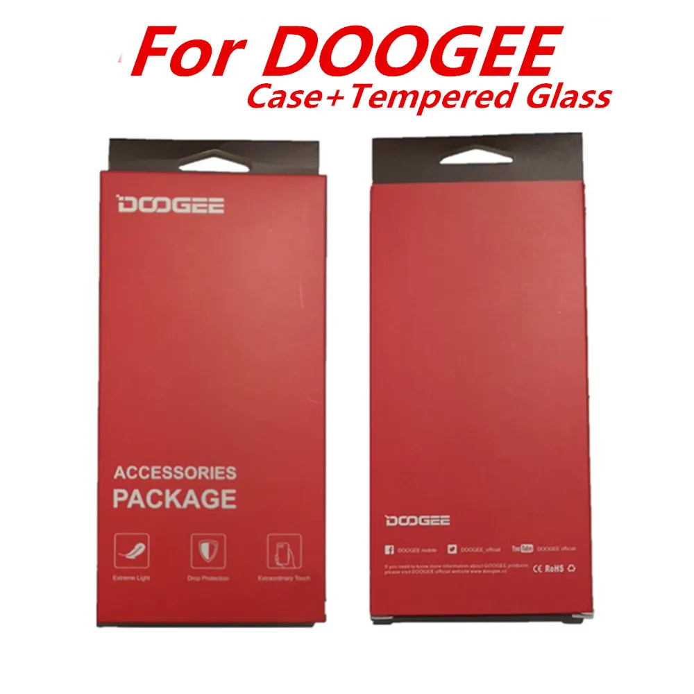 

For DOOGEE N20 6.3'' Cell Phone Transparent Silicone Case + Screen Protector Tempered Glass Protective Film for DOOGEE N20