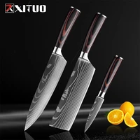 xituo stainless steel kitchen knives set 7cr17 japanese style chef knife utility bread meat cleaver fruit knife kitchen tool new