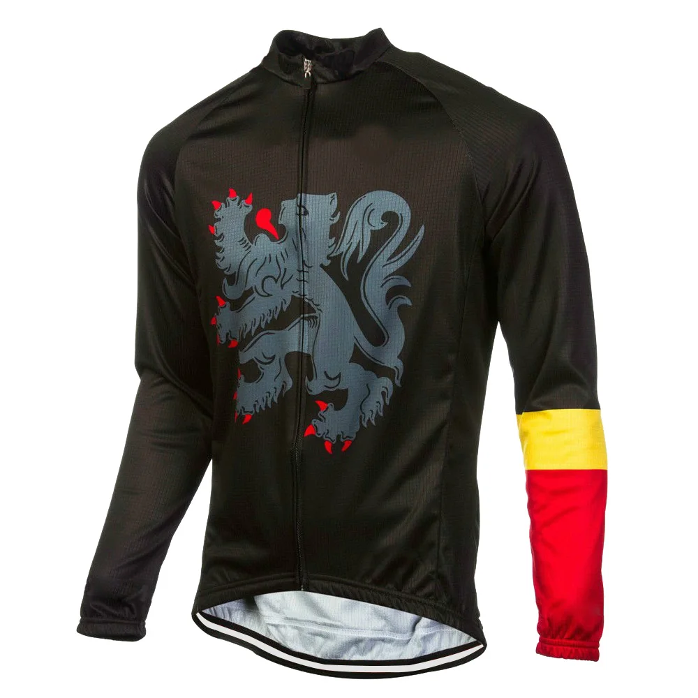 Мужская Флисовая велосипедная одежда Flanders черная шерстяная с длинными рукавами