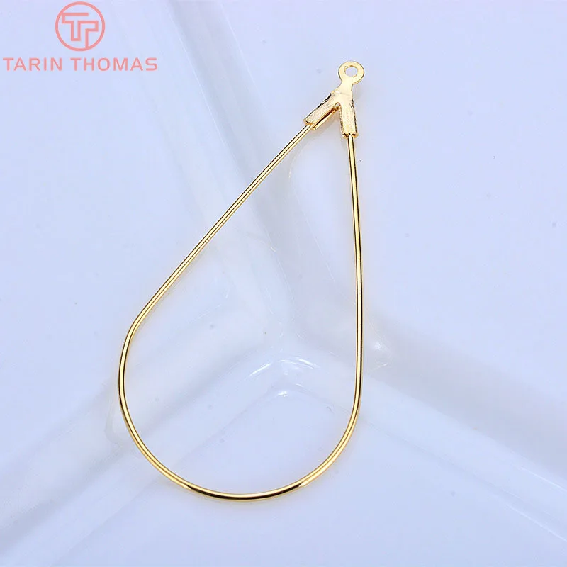 Латунные серьги подвески с покрытием 24 каратным золотом 20 шт. 45x24 мм|Подвески| |