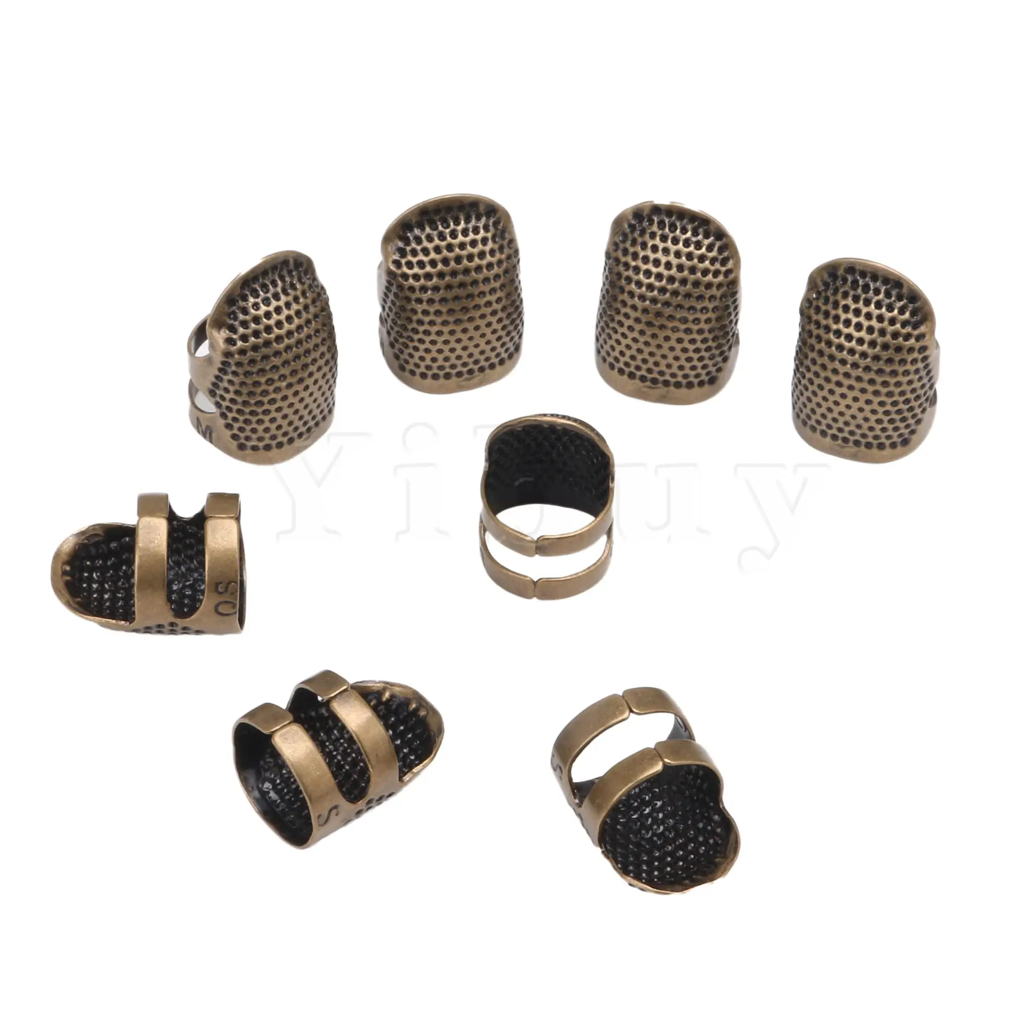 

8 Pcs Bronze Color Finger Shield Sewing Thimble for Quilting Craft