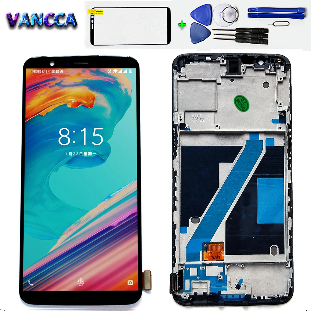 AAA Amoled ЖК-дисплей для Oneplus 5T A5010 сенсорный экран 2160*1080 дигитайзер сборка 6 01 дюймов
