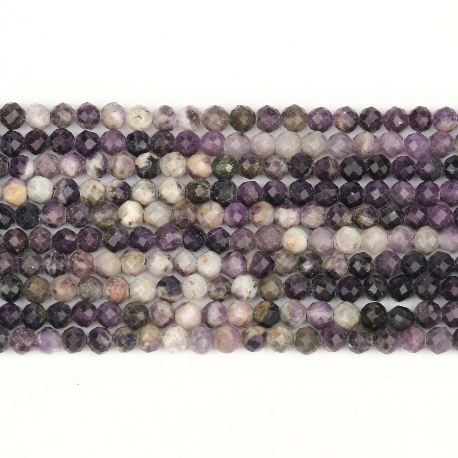 3 мм бусины из натурального камня смешанные Аметистовые граненые небольшие
