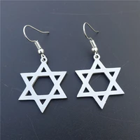 12 pairs star of david earrings stainless steel hexagram davids star logo israeli symbol jewelry for women girls wholesale