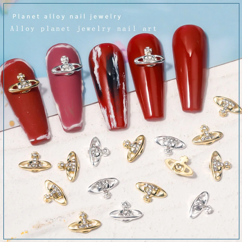 

10 сплавов планеты Стразы Цирконий DIY Дизайн 3D трехмерные золотые и серебряные ювелирные изделия блестящие алмазные украшения для ногтей