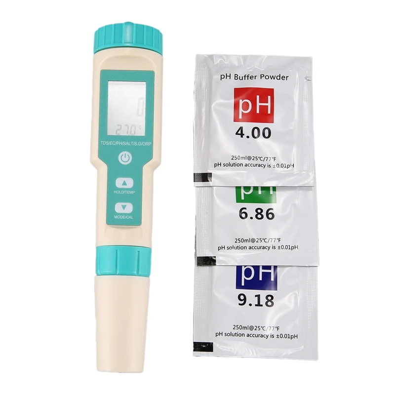 Цифровой тестер солености 7 в 1 ORP/солености/PH/TDS/EC/SG/TEMP Метр ОВП Монитор датчик