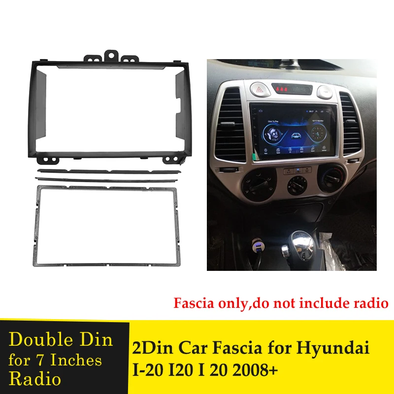 2DIN Car DVD CD Radio Fascia Frame For Hyundai I20 I-20 2008+ Stereo Plate Panel Dash Mount Kit Adapter Trim Bezel Facia Install