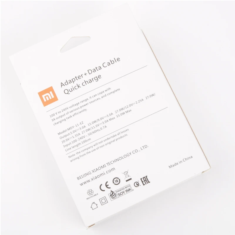Оригинальное быстрое зарядное устройство Xiaomi 33 Вт турбо зарядка EU QC 4 0 адаптер Redmi