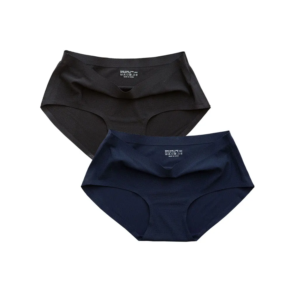 

2 PCS/Set Women's Plus Size Panties Solid Color Sexy and Refreshing Briefs Lingere Middle-Rise Cotton Underpants S-2XL