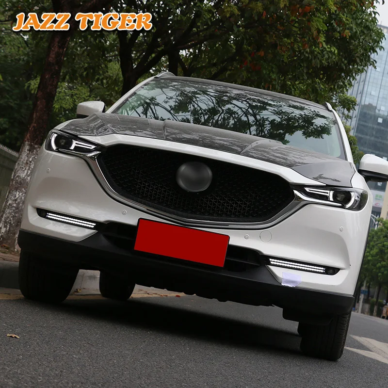 JAZZ TIGER 2PCS Yellow Flowing Turning Function Waterproof ABS Car DRL LED Daytime Running Light For Mazda CX-5 CX5 2017 2018 | Автомобили