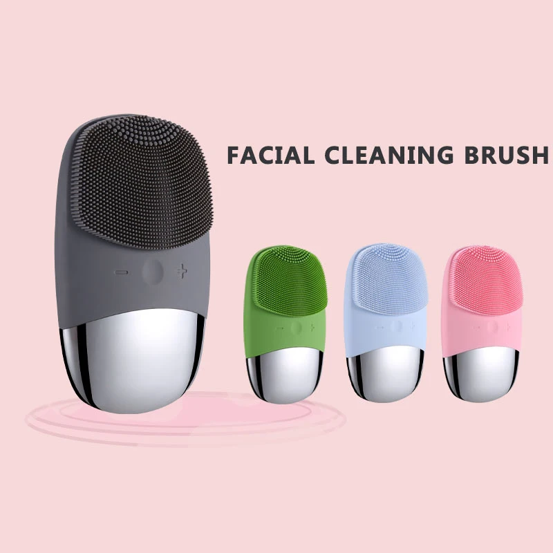 

3in1 Silicone Facial Cleansing Brush Electric Face Clean Device Facial Massager Skin Cleaner Sonic Vibration Deep Pore Cleaning