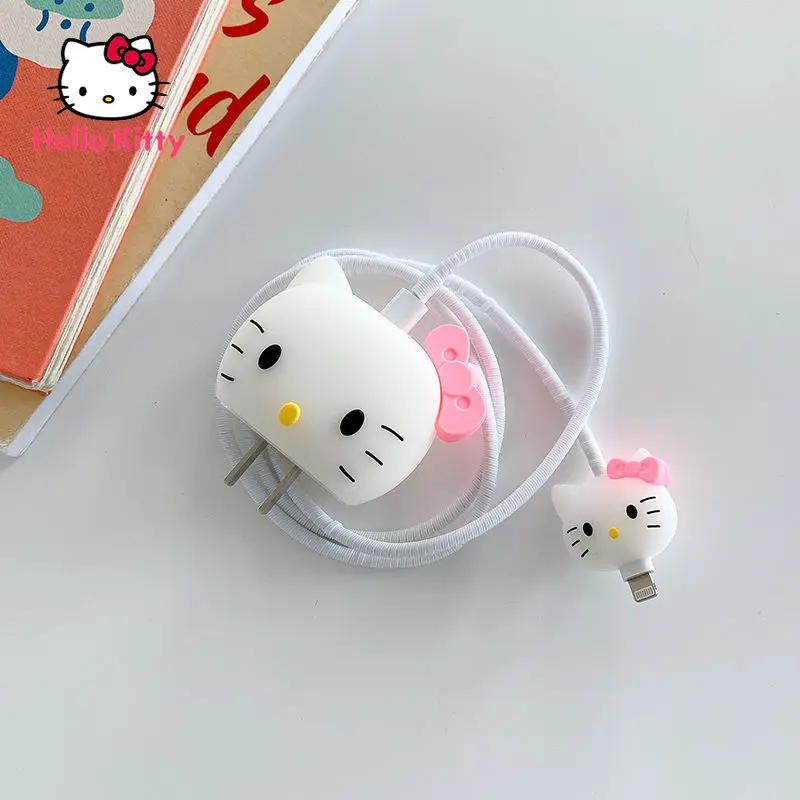 

Hello Kitty Is Suitable for Apple 20w Fast Charging Cable 12 Data Cable Anti-breakage 18w Charger Protective Shell