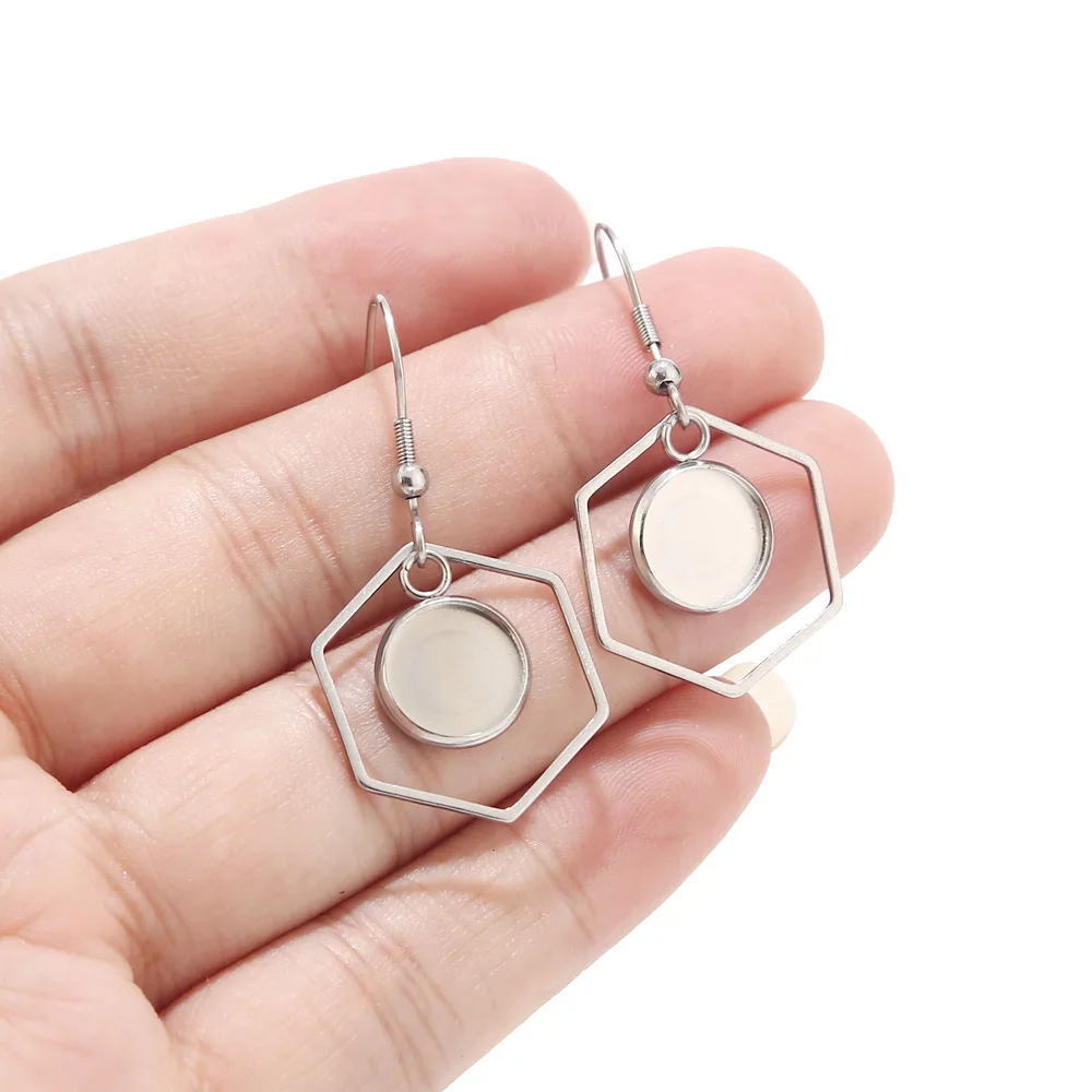 10 шт. набор призматических настроек для сережек из нержавеющей стали| |