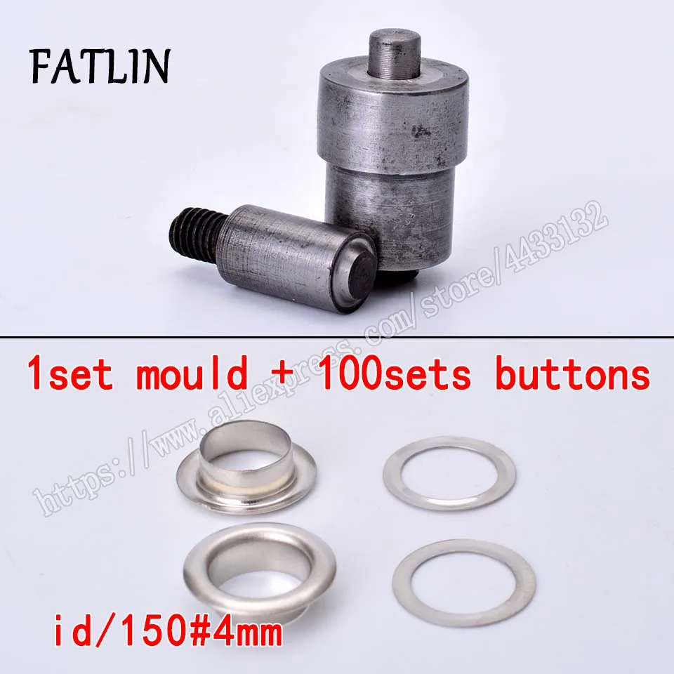 4mm mold and button 1 комплект прессформы 100 наборы металлический глазок с отверстиями инструмент с люверсами для кожи DIY Скрапбукинг обувь Пояс крышка сумка Одежда - Цвет: 4mm mold and button