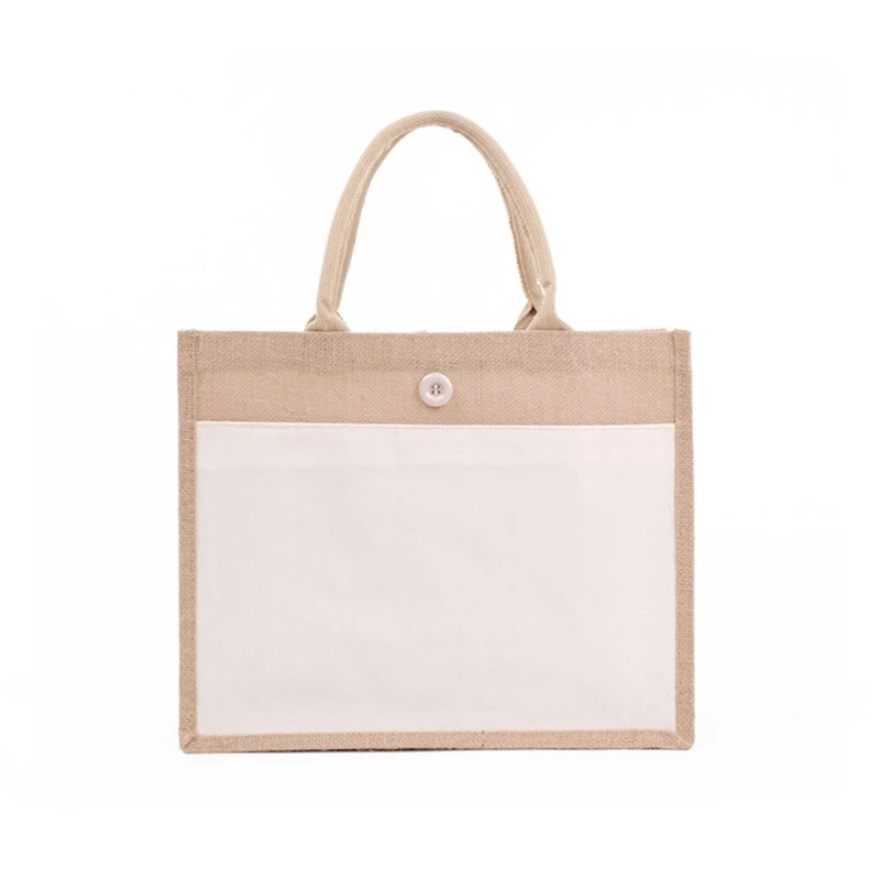 Джутовые Сумки-тоуты сумка из мешковины многоразовая женская для пляжа с ручкой
