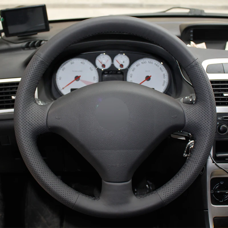 APPDEE черная искусственная кожа Чехол рулевого колеса автомобиля для Peugeot 307|car steering