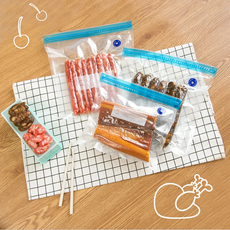 Вакуумные пакеты для хранения продуктов с насосом многоразовые пищевые кухонный