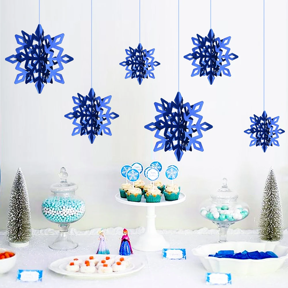 

6PCS/set Christmas Decorations Color Snowflakes Window Hanging Indoor Room Decor Props Party Supplies