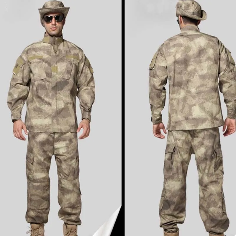 

Men's Military Uniform Outdoor Jungle Digital Camouflage Training Suit Sportswear Camouflage Clothing Tough Guy Wear-Resistant
