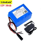 Liitokala 12 в 10 Ач 18650 литий-ионный аккумулятор 10000 мАч с BMS для монитора аварийного освещения, непрерывное питание + зарядное устройство 12,6 в