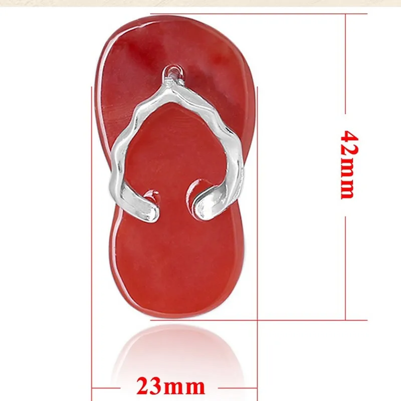 Натуральный драгоценный камень модное ожерелье с подвеской в виде тапочек