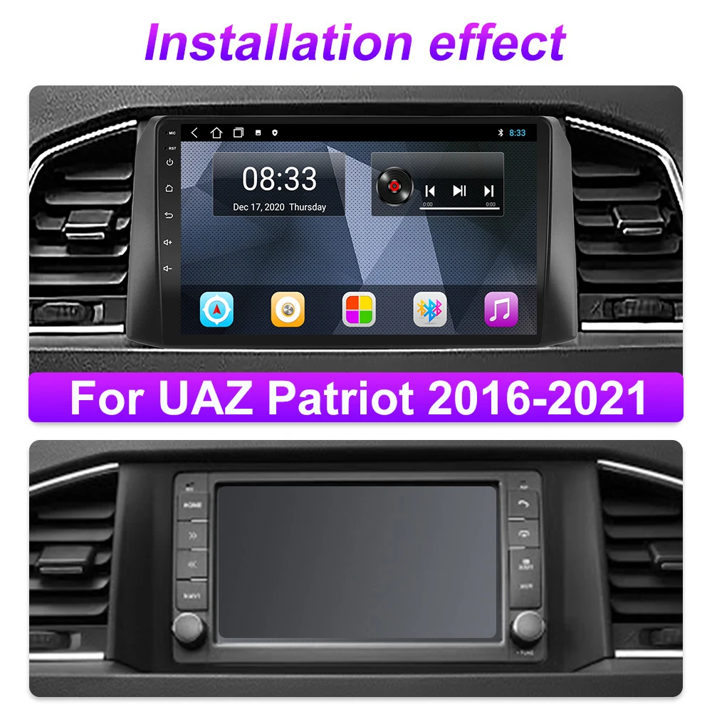 Автомобильный радиоприемник для UAZ Patriot 3 2016-2021 мультимедийный проигрыватель