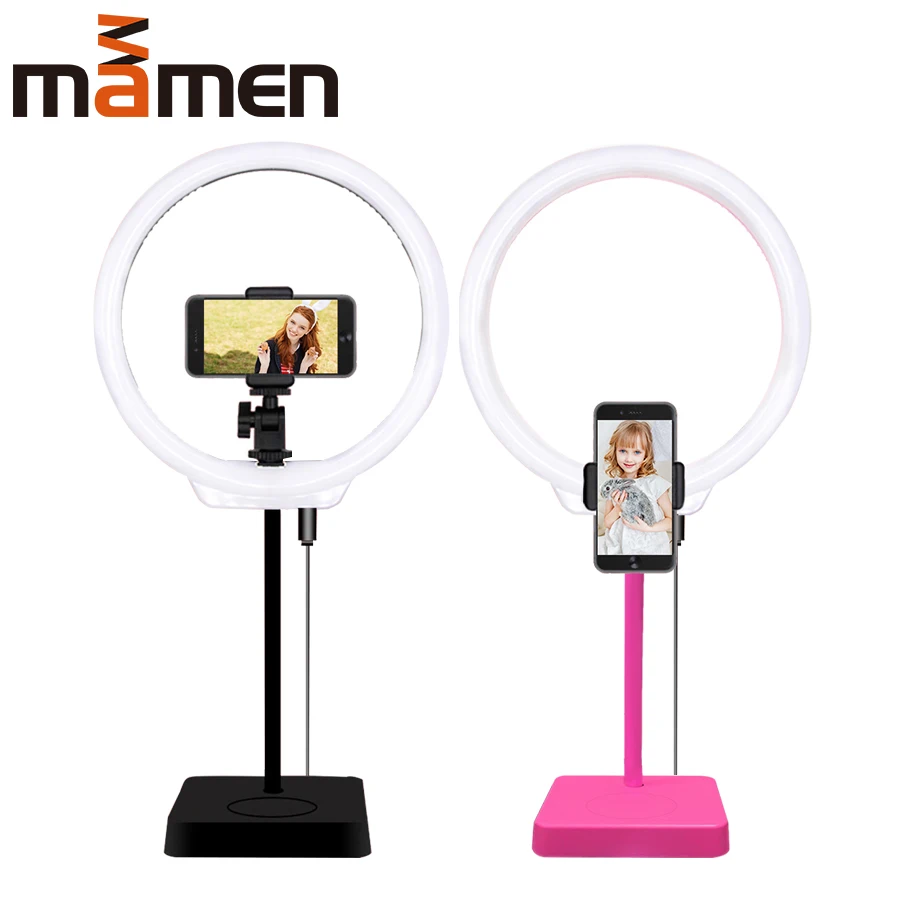 MAMEN светодиодный кольцевой светильник с регулируемой яркостью для селфи 8 дюймов