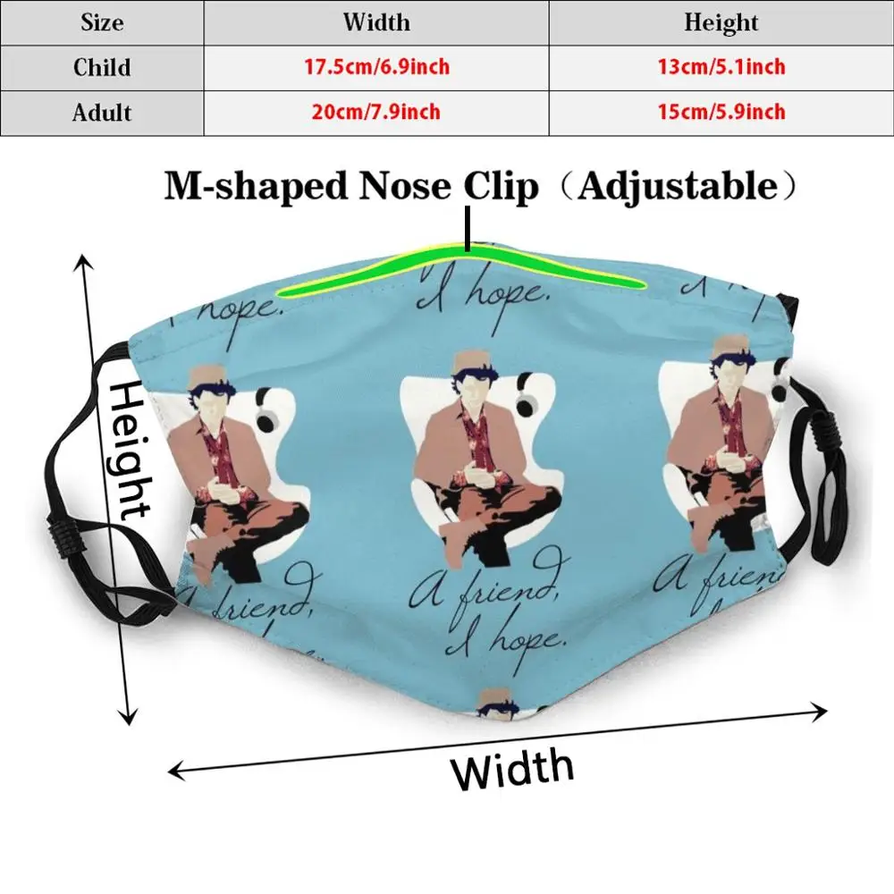 Забавный принт Hatter многоразовая фильтрующая маска для лица Pm2.53 Alice Friend |