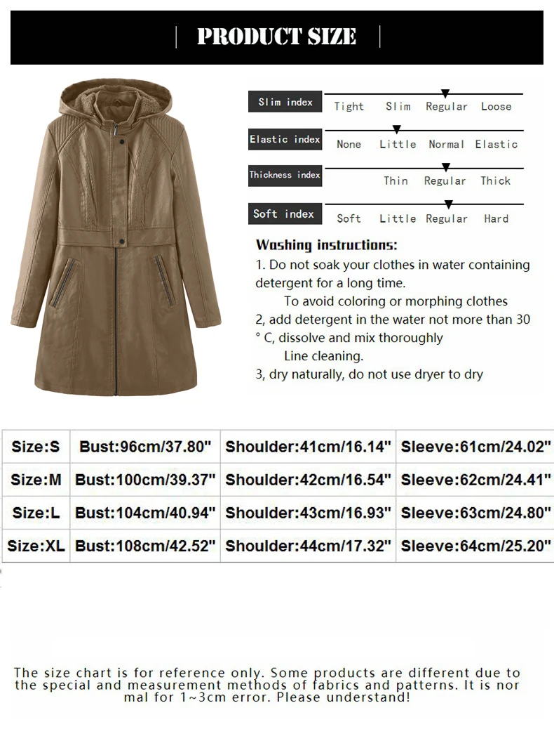 

Women Long Jacket Hooded Windbreaker Warm Thick Female Clothes Outwear Brand Clothing PU Jacket and Coats Winter Velvet Fleece