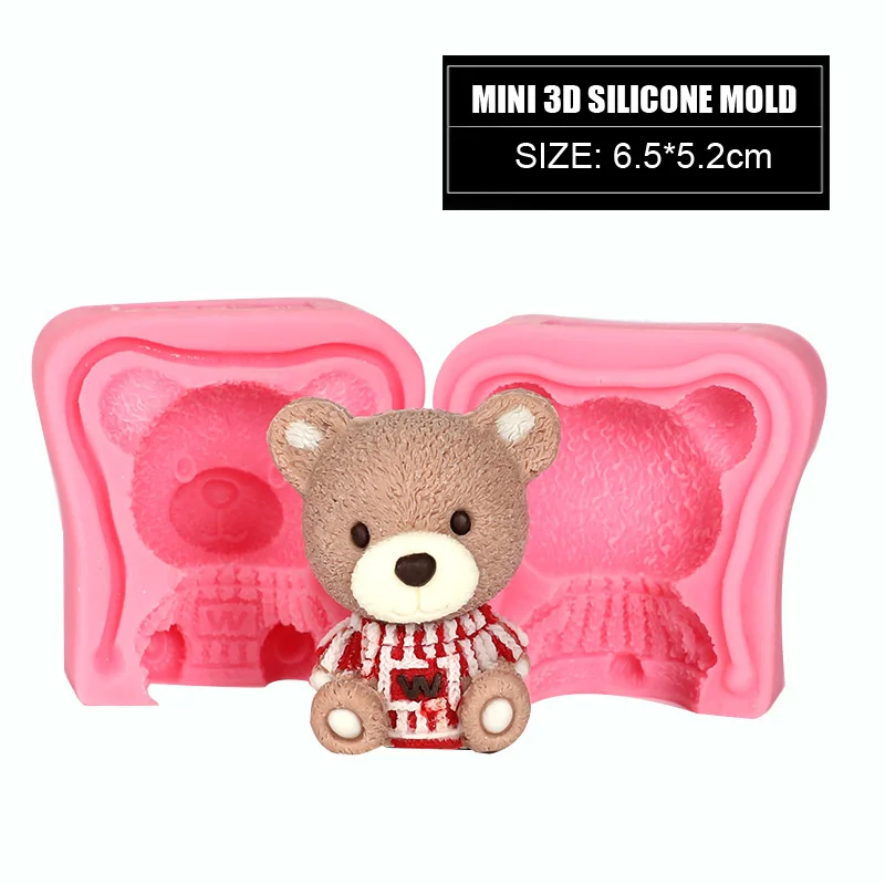 

3D Teddy Bear Silicone Cake Mold Silicone Fondant Mold 3D Cake Mold Cupcake Jelly Candy Chocolate Decoration Baking Tool Moulds