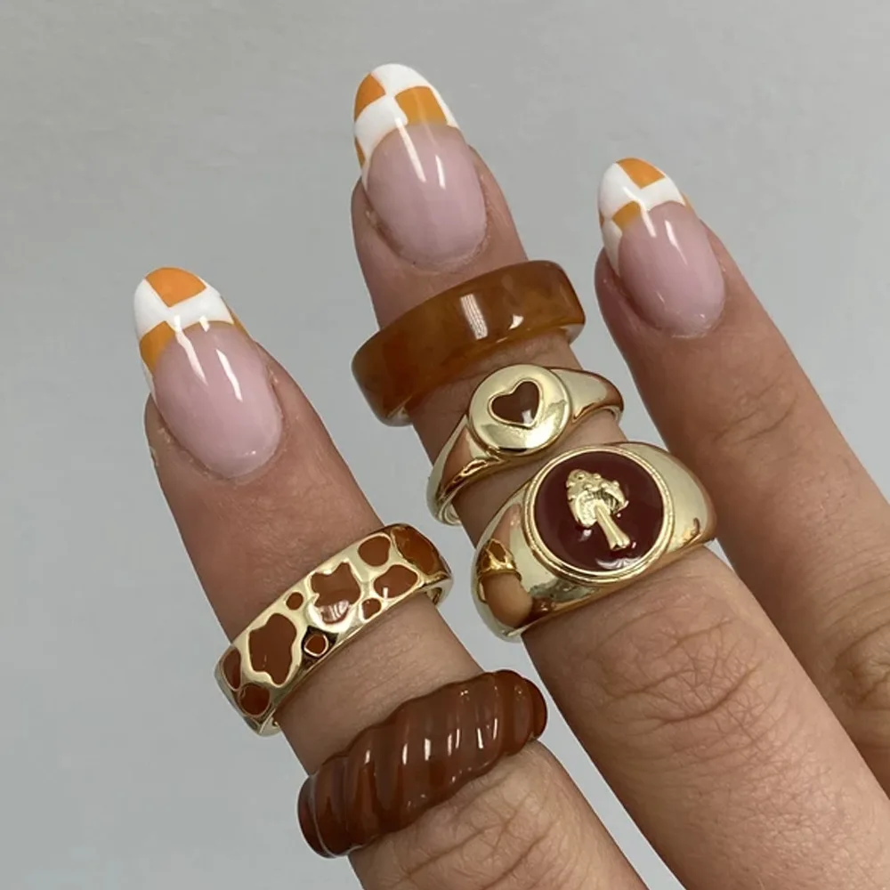 Новинка креативное простое кольцо в стиле Ins с изображением пятнистой коровы Brwon