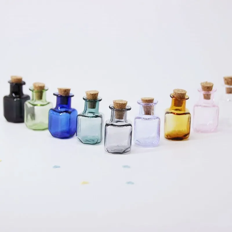 50 шт. квадратный мини микс Цвет стеклянный пустой образец банки Желая бутылки