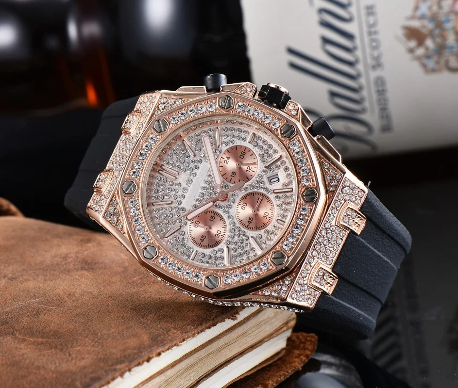 

2021 new Men's Full Drill 6-pin Quartz Second Run Full-function Watch watches luxury stainless steel watch