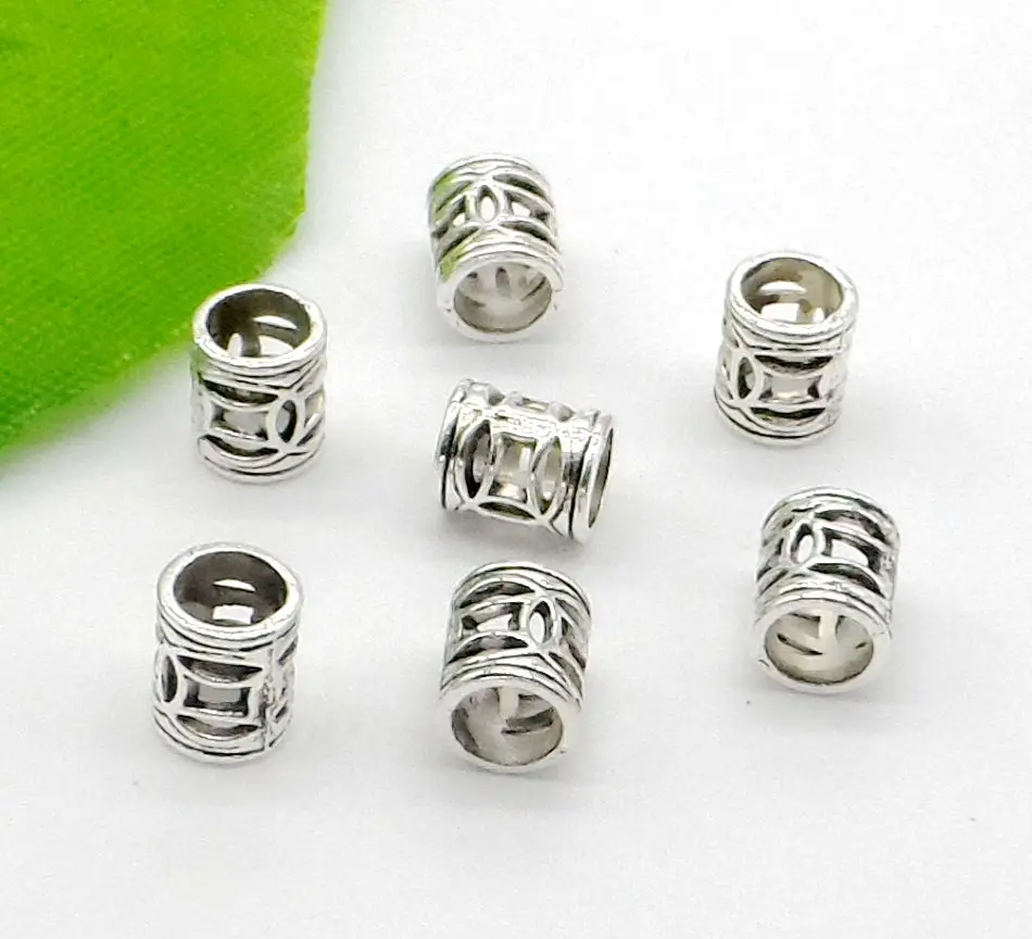Free 500 PCS Tibetan Silver Big Hole Spacer Beads For Jewelry Making 6x7mm | Украшения и аксессуары
