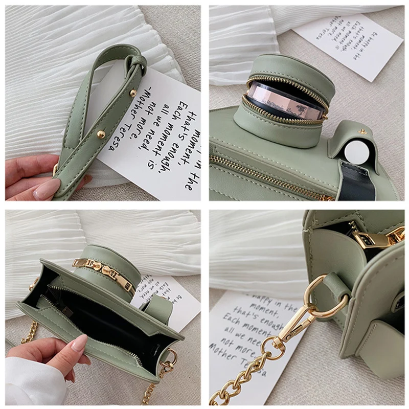 Модные сумки через плечо в форме камеры для женщин дамские сумочки из