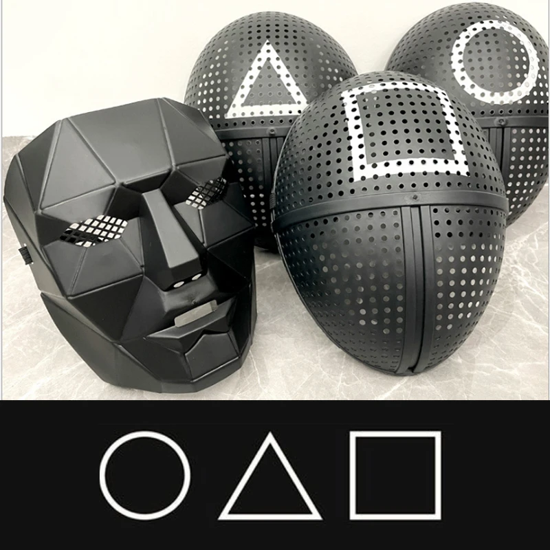 

MCLAOSI Korea Squid Game Cosplay Mask Scary Red Manager Mask Halloween Gift Party Game Holiday Mask