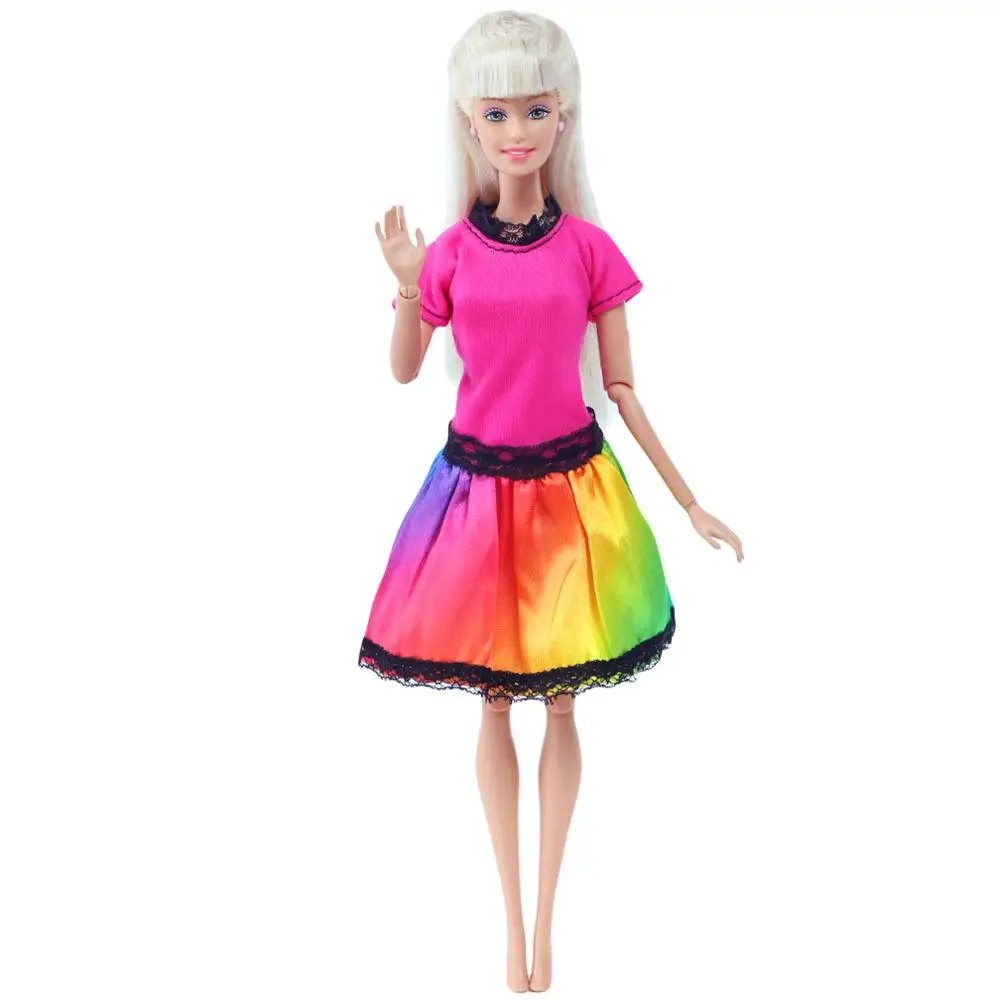 Кукольное платье для куклы Барби ручной работы 12 Дюймов 30 см кружевная цветная