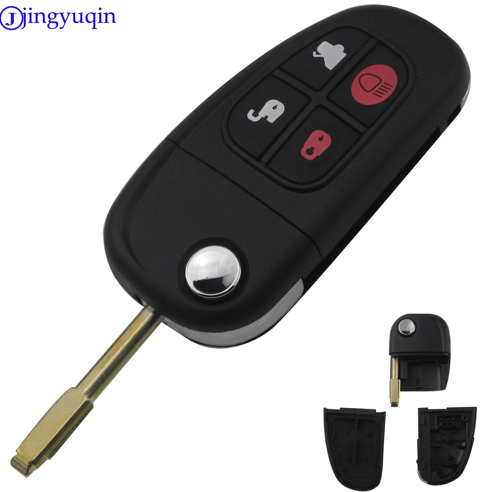Jingyuqin 4 кнопки дистанционного флип складной чехол для ключей Jaguar X Тип S XJ
