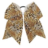 new tiger skin 8 cheer bow ponytail holder elastic band hair ties hair bow accessories for cheerleading teen girls high scho