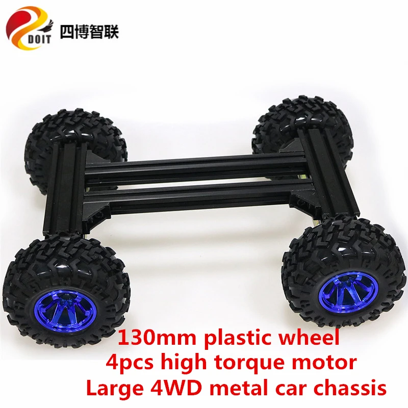 SZDOIT Large 4WD Metal Smart Robot Tank Car Chassis Kit 130mm Rubber Wheel 4pcs 12V High Torque Motor DIY For Arduino Heavy Load | Игрушки и