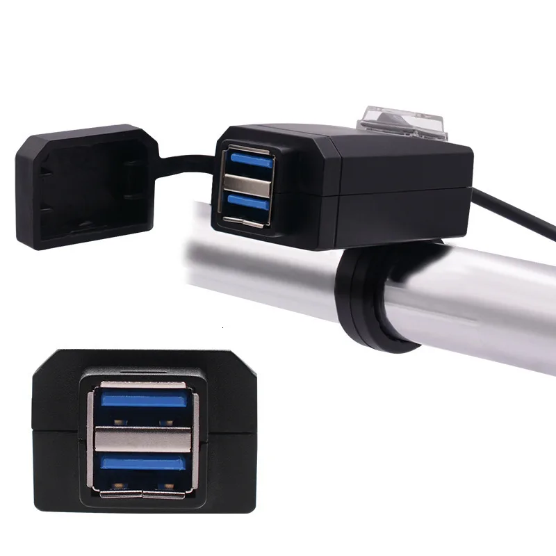 OHANEE QC3.0 Dual USB мотоциклетное зарядное устройство мото быстрое зарядное устройство адаптер мотоцикл 12 В питание для iphone samsung телефон gps