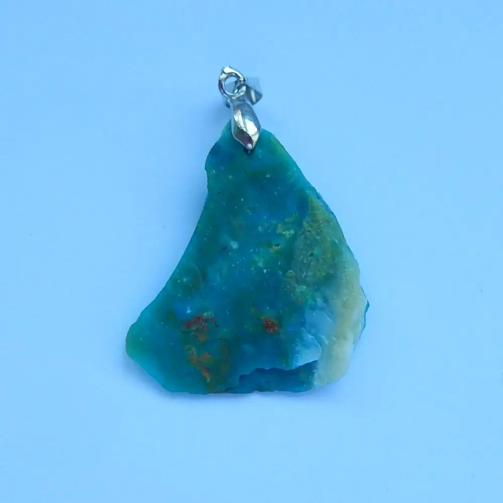 Кулон с натуральным голубым опалом полудрагоценные камни ювелирные аксессуары
