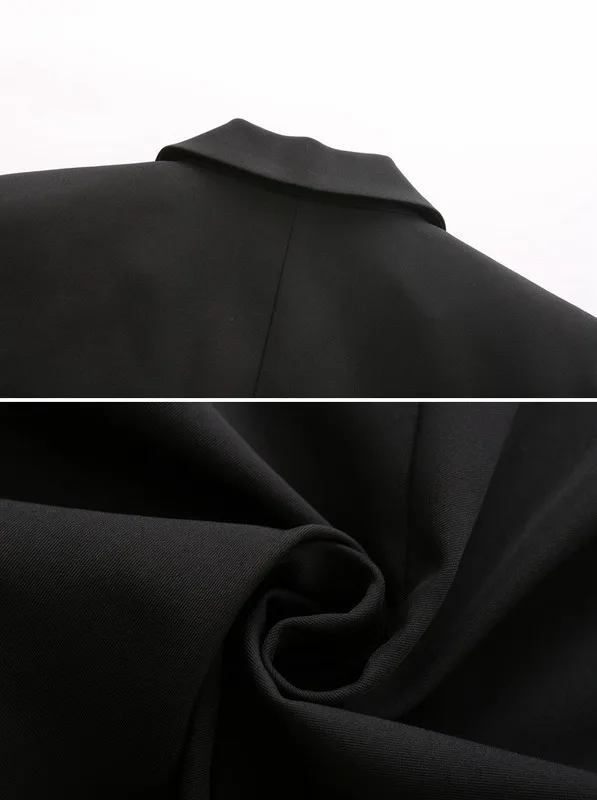 Женский костюм на весну и осень Свободный Повседневный однотонный с воротником