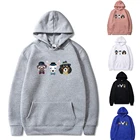 Толстовка свободного покроя для мужчин и женщин, универсальный пуловер с принтом трех щенков, модная уличная толстовка с капюшоном