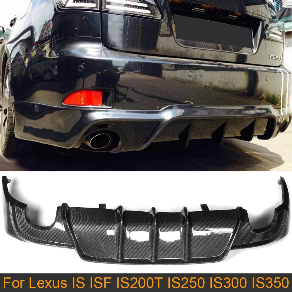 

Carbon Fiber Rear Diffuser Lip Spoiler for Lexus IS ISF Sedan 4 Door IS200T IS250 IS300 IS350 13-16 dual exhaust one outlet