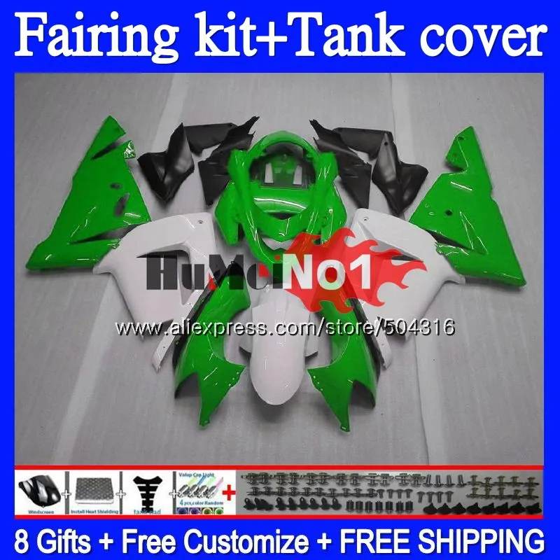 

Body For KAWASAKI ZX 1000 CC ZX 10 R ZX1000CC 2004 2005 Green White 100MC.81 ZX10R 04 05 ZX 10R 1000CC ZX-10R 04 05 OEM Fairing