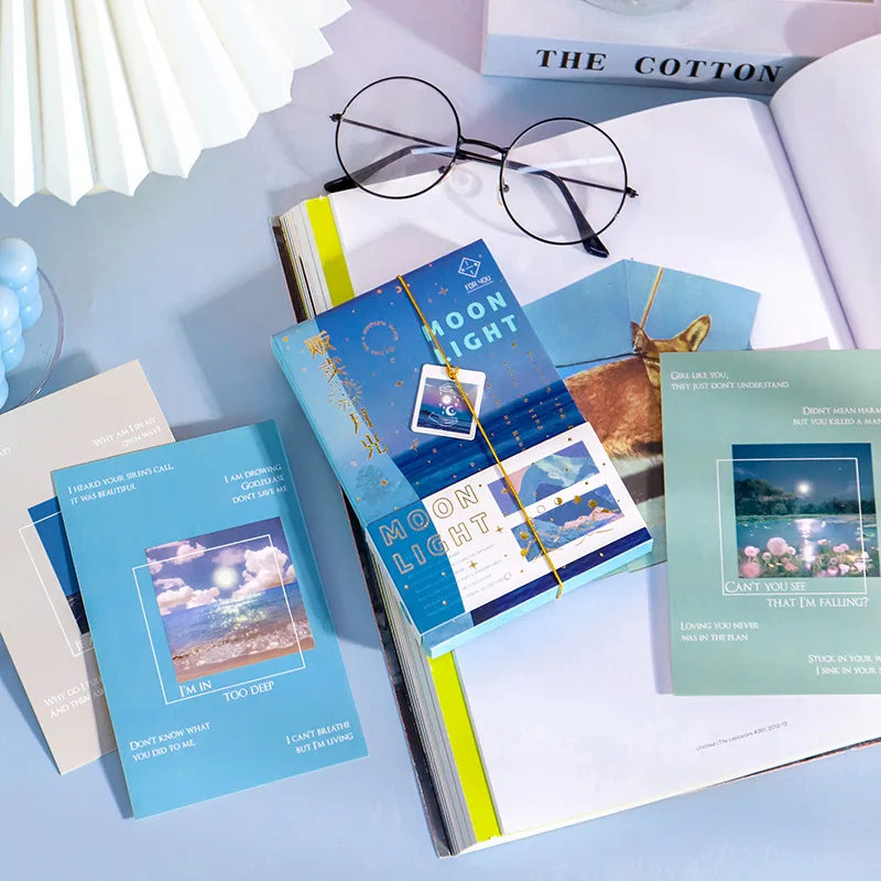 

30 Sheets/Set Romantic Moonlight Series Postcard Dreamy Sun, Moon and Stars Writing Greeting Cards Gift Stationery