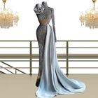 Светильник серое вечернее платье дропшиппинг Для женщин платье партии на заказ; Большие размеры Дубайский арабские официальные платья 2021 Abendkleider