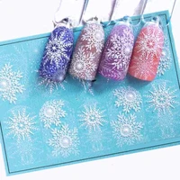 promotional acrylic engraved nail sticker winter white snow christmas desgin water decals empaistic nail water slide decals z520